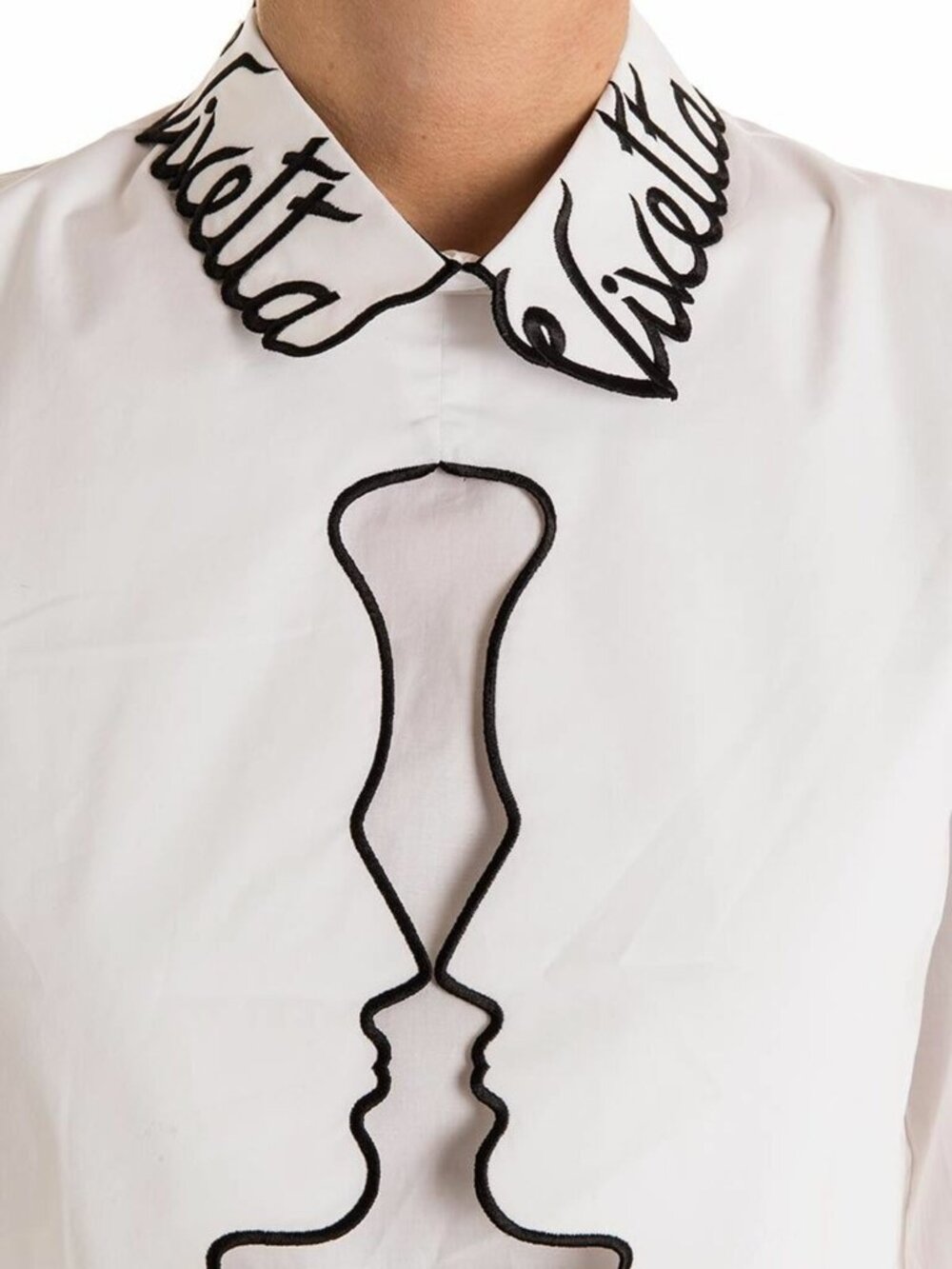 NWT Vivetta Bratislava Poplin Cotton Blouse White Whimsical Scalloped Top IT 40 - Picture 3 of 13